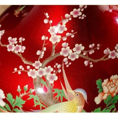 BÌNH MEN ĐỎ HỌA TIẾT CHIM TRĨ – PHÙ DUNG